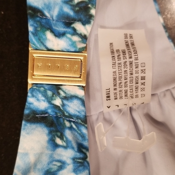 💕FELLA💕 Cielo Bikini Set ~ Conan Top + Xavier Bottoms Blue Tie-Dye Print S NWT - Picture 13 of 16